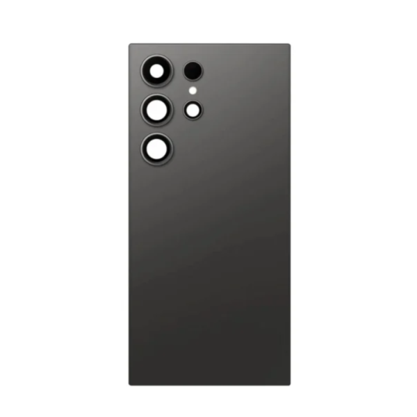 Back Cover Glass with Camera Lens and Adhesive for Samsung Galaxy S24 Ultra - Titanium Black