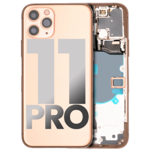 Back Housing w/ Small Parts Pre-Installed for iPhone 11 Pro (Charging Port Included) – Gold