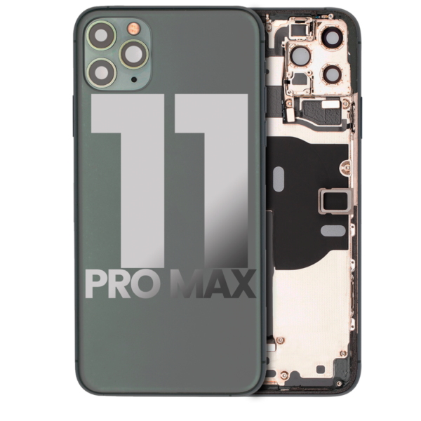 Back Housing w/ Small Parts Pre-Installed for iPhone 11 Pro Max (Charging Port Included) – Midnight Green