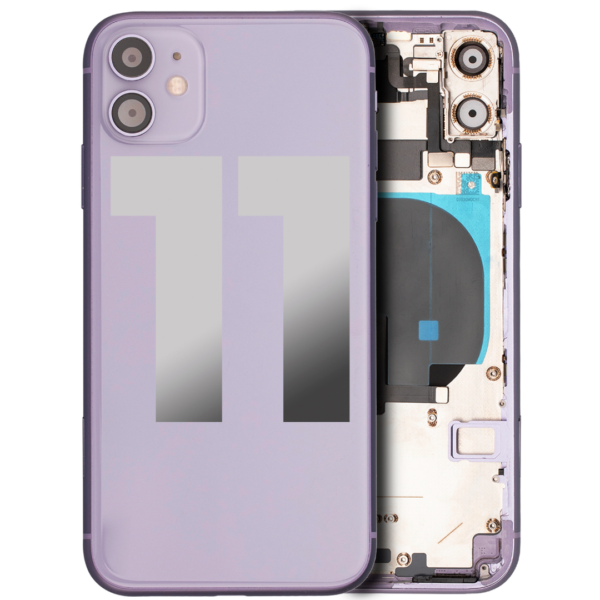 Back Housing w/ Small Parts Pre-Installed for iPhone 11 (Charging Port Included) – Purple