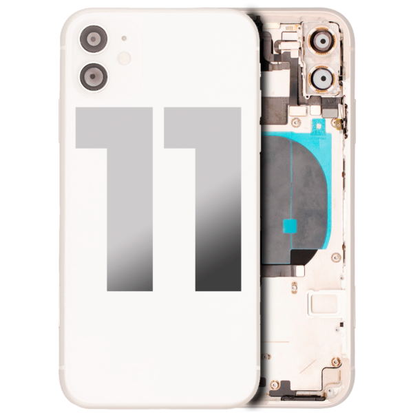 Back Housing w/ Small Parts Pre-Installed for iPhone 11 (Charging Port Included) – White