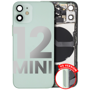 Back Housing w/ Small Parts Pre-Installed for iPhone 12 Mini (Charging Port Included) – Green