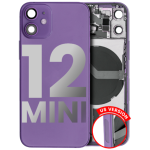 Back Housing w/ Small Parts Pre-Installed for iPhone 12 Mini (Charging Port Included) – Purple