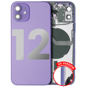 Back Housing w/ Small Parts Pre-Installed for iPhone 12 (Charging Port Included) – Purple