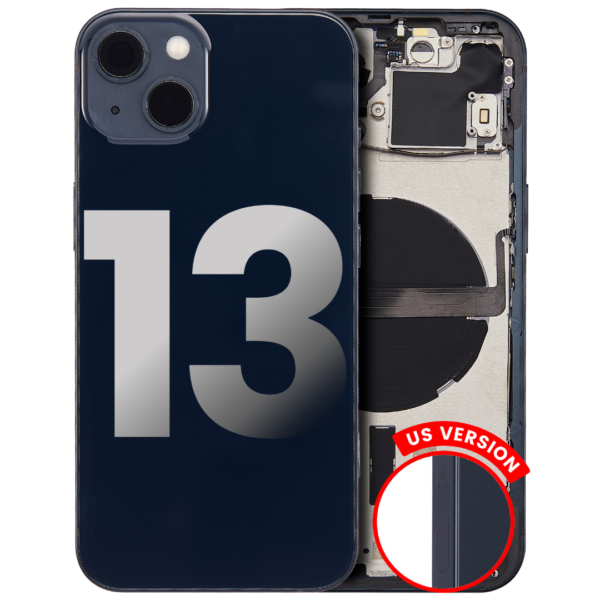 Back Housing w/ Small Parts Pre-Installed for iPhone 13 (Charging Port Included) – Midnight