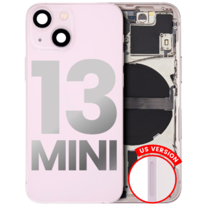Back Housing w/ Small Parts Pre-Installed for iPhone 13 Mini (Charging Port Included) – Pink