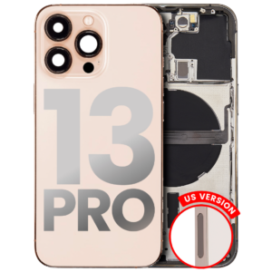 Back Housing w/ Small Parts Pre-Installed for iPhone 13 Pro (Charging Port Included) – Gold