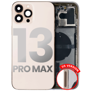 Back Housing w/ Small Parts Pre-Installed for iPhone 13 Pro Max (Charging Port Included) – Gold