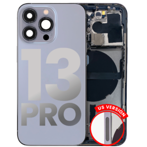 Back Housing w/ Small Parts Pre-Installed for iPhone 13 Pro (Charging Port Included) – Sierra Blue