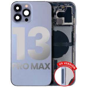 Back Housing w/ Small Parts Pre-Installed for iPhone 13 Pro Max (Charging Port Included) – Sierra Blue