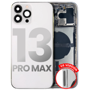 Back Housing w/ Small Parts Pre-Installed for iPhone 13 Pro Max (Charging Port Included) – Silver