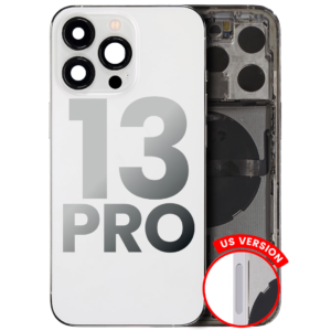 Back Housing w/ Small Parts Pre-Installed for iPhone 13 Pro (Charging Port Included) – Silver