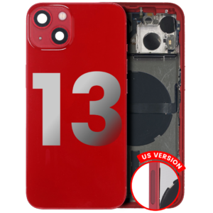 Back Housing w/ Small Parts Pre-Installed for iPhone 13 (Charging Port Included) – Red