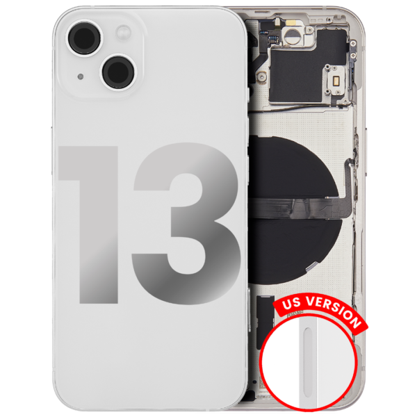 Back Housing w/ Small Parts Pre-Installed for iPhone 13 (Charging Port Included) – Starlight