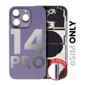 Back Housing w/ Small Parts Pre-Installed for iPhone 14 Pro (Charging Port Included) – Gold