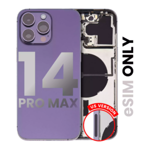 Back Housing w/ Small Parts Pre-Installed for iPhone 14 Pro Max (Charging Port Included) – Deep Purple
