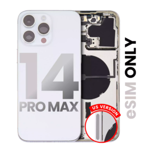 Back Housing w/ Small Parts Pre-Installed for iPhone 14 Pro Max (Charging Port Included) – Silver