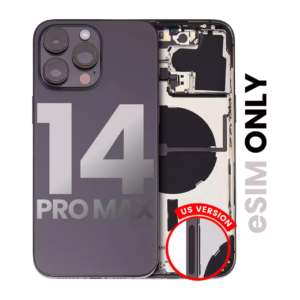 Back Housing w/ Small Parts Pre-Installed for iPhone 14 Pro Max (Charging Port Included) – Space Black