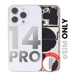 Back Housing w/ Small Parts Pre-Installed for iPhone 14 Pro (Charging Port Included) – Silver