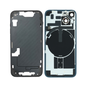 Mid-Frame Housing w/ Back Glass and Wireless NFC and Small Parts Pre-Installed for iPhone 14 (Charging Port Included) - Midnight