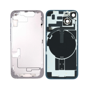 Mid-Frame Housing w/ Back Glass and Wireless NFC and Small Parts Pre-Installed for iPhone 14 (Charging Port Included) - Purple