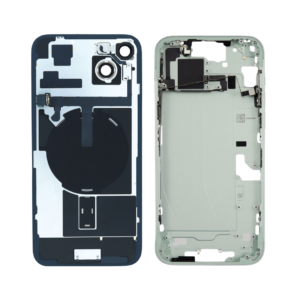 Mid-Frame Housing w/ Back Glass and Wireless NFC and Small Parts Pre-Installed for iPhone 15 (Charging Port Included) – Green