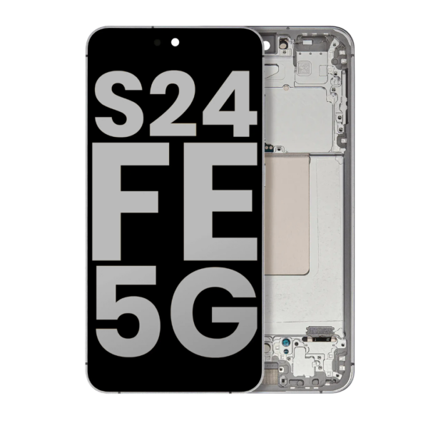Refurbished OLED Assembly with Frame for Samsung Galaxy S24 FE - Gray