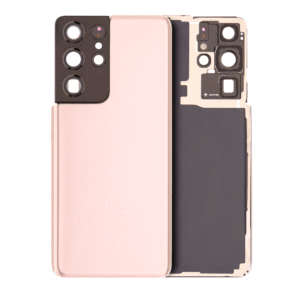 Back Cover Glass with Camera Lens and Adhesive for Samsung Galaxy S21 Ultra - Phantom Pink
