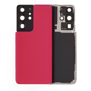 Back Cover Glass with Camera Lens and Adhesive for Samsung Galaxy S21 Ultra - Phantom Red