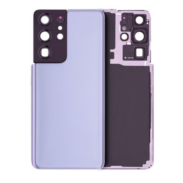 Back Cover Glass with Camera Lens and Adhesive for Samsung Galaxy S21 Ultra - Phantom Violet