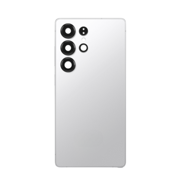 Back Cover Glass with Camera Lens and Adhesive for Samsung Galaxy S25 Ultra - Titanium Whitesilver