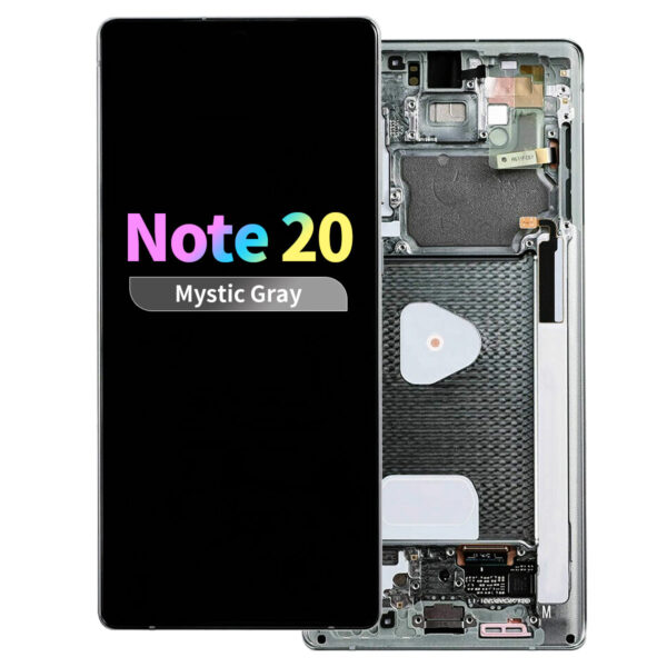 Refurbished OLED Assembly with Frame for Samsung Galaxy Note 20 - Mystic Gray