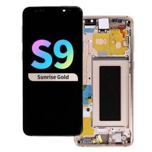Refurbished OLED Assembly with Frame for Samsung Galaxy S9 - Sunrise Gold