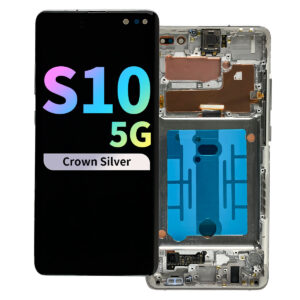 Refurbished OLED Assembly with Frame for Samsung Galaxy S10 5G - Crown Silver