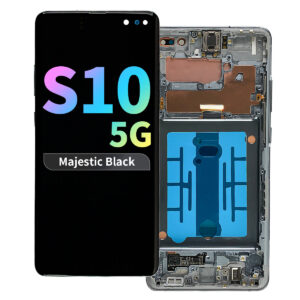 Refurbished OLED Assembly with Frame for Samsung Galaxy S10 5G - Majestic Black