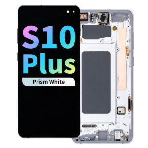 Refurbished OLED Assembly with Frame for Samsung Galaxy S10 Plus - Prism White