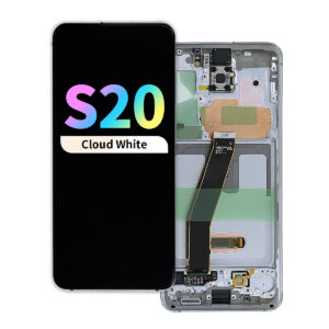 Refurbished OLED Assembly with Frame for Samsung Galaxy S20 - Cloud White