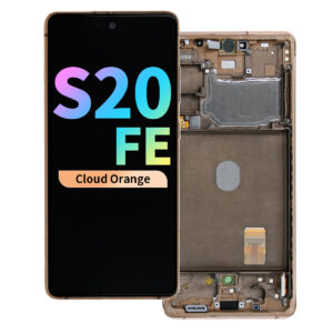 Refurbished OLED Assembly with Frame for Samsung Galaxy S20 FE - Cloud Orange