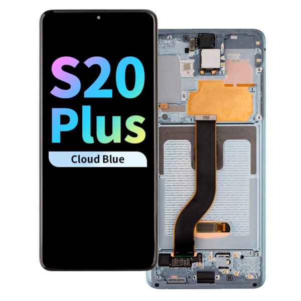Refurbished OLED Assembly with Frame for Samsung Galaxy S20 Plus - Cloud Blue