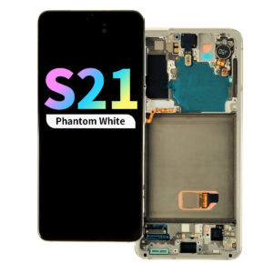 Refurbished OLED Assembly with Frame for Samsung Galaxy S21 - Phantom White