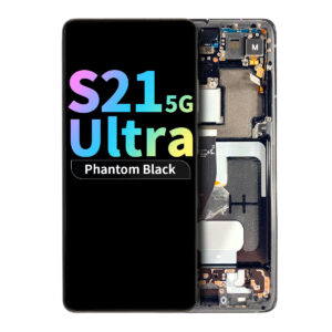 Refurbished OLED Assembly with Frame for Samsung Galaxy S21 Ultra - Phantom Black