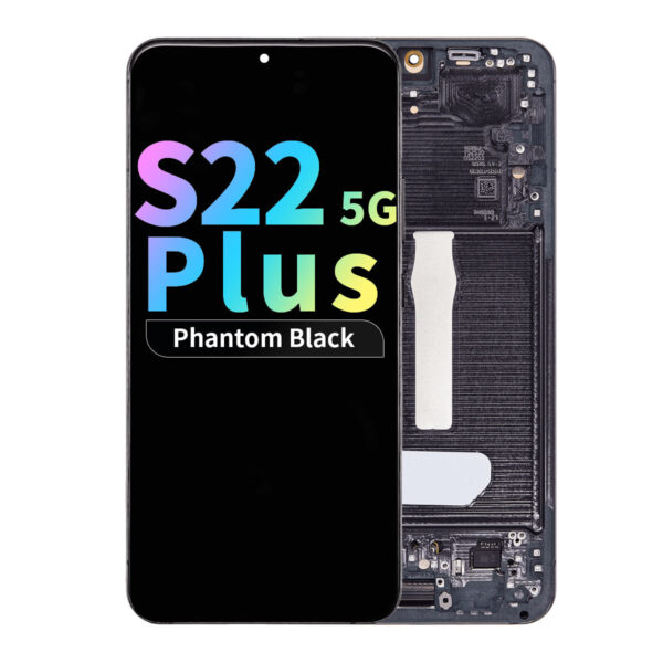 Refurbished OLED Assembly with Frame for Samsung Galaxy S22 Plus - Phantom Black