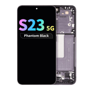 Refurbished OLED Assembly with Frame for Samsung Galaxy S23 - Phantom Black