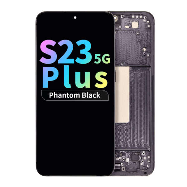 Refurbished OLED Assembly with Frame for Samsung Galaxy S23 Plus - Phantom Black