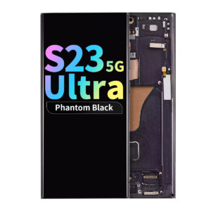 Refurbished OLED Assembly with Frame for Samsung Galaxy S23 Ultra - Phantom Black