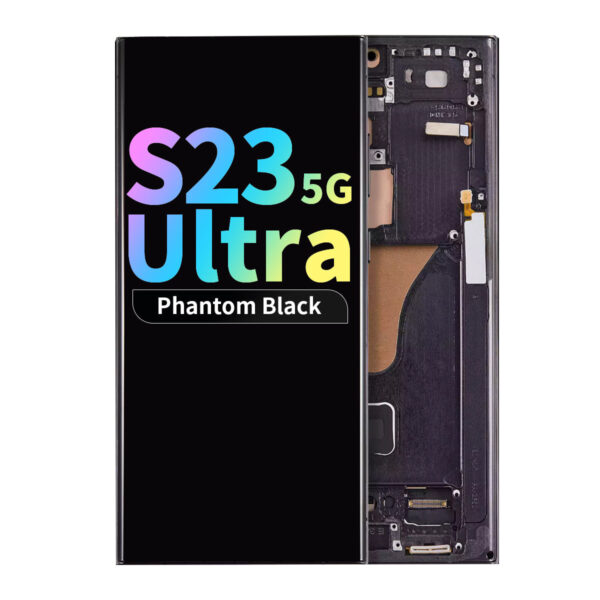 Refurbished OLED Assembly with Frame for Samsung Galaxy S23 Ultra - Phantom Black