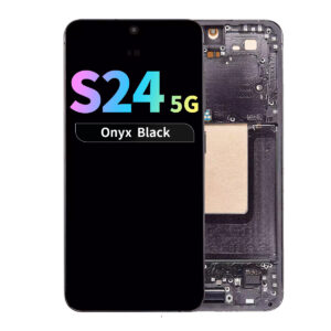 Refurbished OLED Assembly with Frame for Samsung Galaxy S24 - Onyx Black
