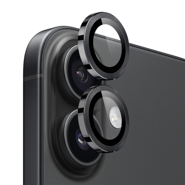 Metal Camera Ring Protector with Tempered Glass Lens for iPhone 17